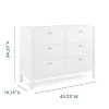 Delta Children Brooks 6 Drawer Dresser with Interlocking Drawers (Includes 3 Sets of Knobs Choose from Natural, Brushed Nickel & Melted Bronze), Bianca White