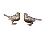 Generisch Bronze-Skulptur Paar Spatzen | mittel | Tierfigur aus Bronze handgefertigt