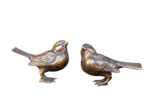 Generisch Bronze-Skulptur Paar Spatzen | mittel | Tierfigur aus Bronze handgefertigt