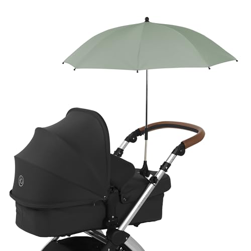 Ickle Bubba Universal Parasol Umbrella – UPF50+ UV Standard, Adjustable Sun and Wind Protection Umbrella, Universal Fit - Compatible with All Strollers and Prams (Sage Green) - Image 4