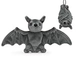 STUWU Plüsch Fledermaus 25 cm Spannweite – Kuscheltier mit ausbreitbaren Flügeln – Schlafend aufhängbar – Weiches Stofftier mit Glitzeraugen – Geschenk für Kinder & Fledermaus Fans
