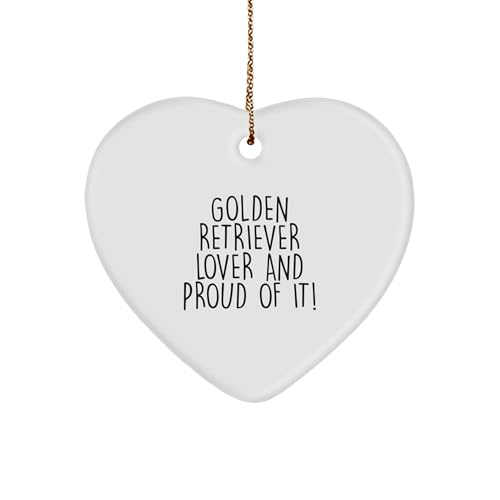 Golden Retriever Dog Lover Gifts from Friends - Funny Heart Ornament for Christmas
