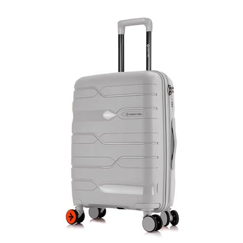 Nasher Miles Paris Hard-Sided Polypropylene Check-in Luggage 24 inch | 65cm | 8 Wheels Medium Trolley Bag for Travel | Suitcase (Grey)
