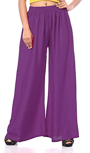 tara lifestyle Designer Rayon Palazzo, Loose Casual wear Plain Womens Palazzo-picture-53