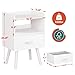 Yoobure Modern Nightstand with Drawer, Bedside Tables, Mid Century Nightstands with Open Storage Shelf, Wood Bedside Table, Small Night Stands for Bedrooms, 2-Tier Night Table