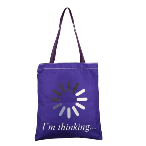 MBMSO Hacker Gift I\'m Thinking Funny Gift for IT Nerds Tote Bag Buffering Gift Processing Loading Icon Engineers Loading Gift (Canvas, Loading TB-blue)