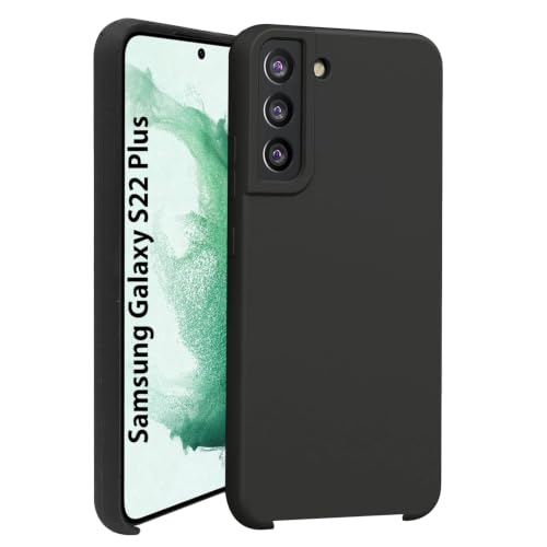 Image of LIRAMARK Liquid Silicone Soft Back Cover Case for Samsung Galaxy S22 Plus (Black)