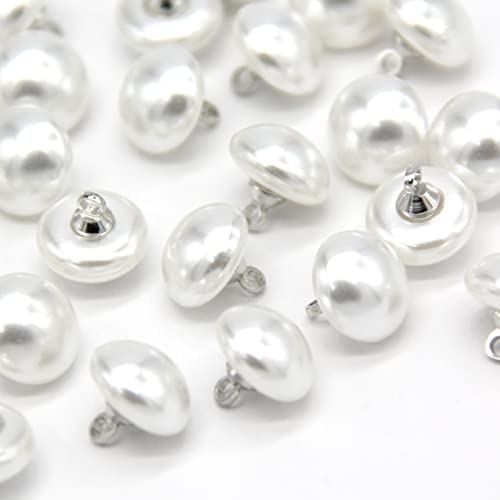 Usosou 10Mm Mushroom Semicircle Pearl Buttons, White Faux Pearl Buttons For Sewing, Shirts, Skirts, Wedding Dresses, Jewelry Decorations, Diy Crafts (40Pcs 10Mm(3/8”)) #TOP3