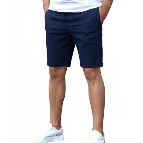 Short homme randonnée avec cordon taille élastique et poches latérales amples