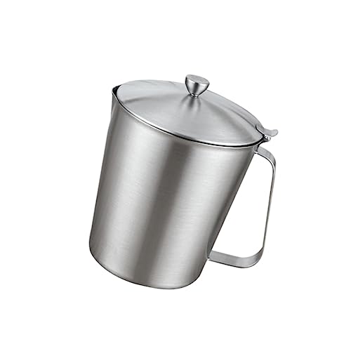 Cabilock Tasse à Mesurer Avec Couvercle Pichet Gradué Acier Inoxydable Pour Lait Café Expresso Usage Cuisine Et Bar
