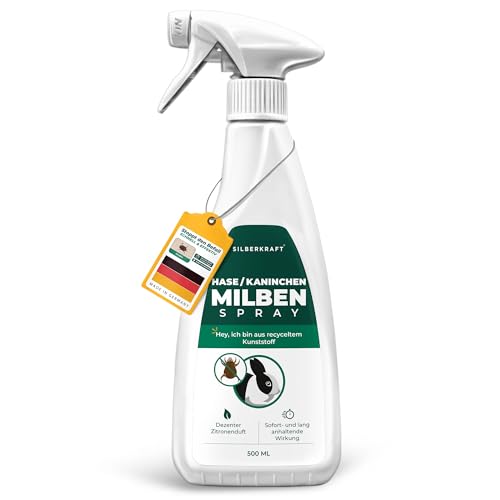 Silberkraft Milbenspray Hase/Kaninchen 500 ml, zuverlässiger Milbenschutz für Hasen, Kaninchen und andere Nagetiere, effizientes und garantiert hilfreiches Anti-Milben-Mittel