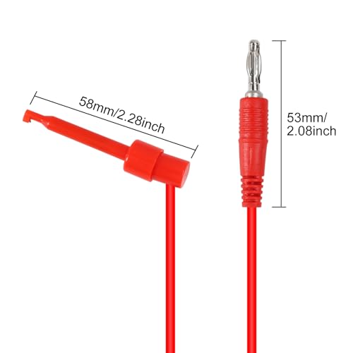 Image of DIANN 8pcs Banana Plug to Test Hook Clips Test Lead Cable Line Wire 4mm Banana Plug for Multi-Meter Electrical Test Jumper Wire 1m /3.3ft Electrical Connector