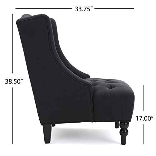 Christopher Knight Home Toddman High-Back Fabric Club Chair, Dark Charcoal Dimensions: 27.25”D X 33.75”W X 38.50”H #TOP3