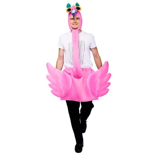 Costume de flamant rose à capuche pour femme - Déguisement Halloween et carnaval