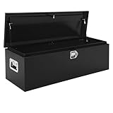 Heavy Duty Steel Metal Tool Box 48x15 Inch for Truck Bed | All-Steel Storage Chest with Lock | Weatherproof & Secure | Fits Full-Size Pickup, RV, Trailer | Industrial-Strength Cross-Bed