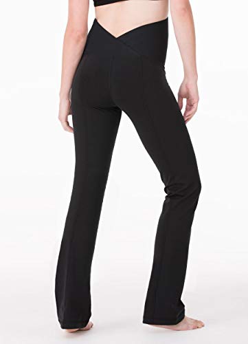 Ingrid & Isabel, Active Long Pant Ft. Crossover Panel, Women's Everyday Maternity Wear, Stretchy, Comfortable, Flattering, Supports, Prevents Slipping, Jet Black, Small