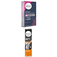 Veet Expert Cold Wax Strips Leg Normal 40s with Usage Tutorials from Veet Experts & Men Hair Removal Cream Normal Skin, 200ml