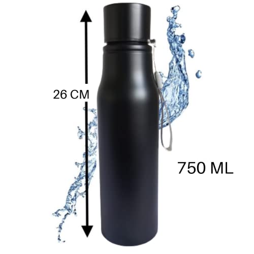 Garrafa de Água Resistente 750 Ml Aço Inox Inquebrável Portátil, Bebidas Quentes e Geladas, Viagem,