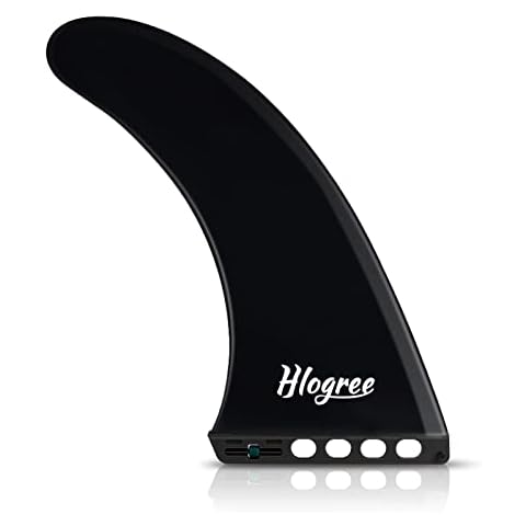 HLOGREE 9'' SUP Fin,9 INCH Surf & SUP Single Center Water Fin Quick Release DetachableStand up Paddleboard Fin - Free No Tool Fin Screw Replacement for Longboard Surfboard Stand-Up Paddleboards -Black Cover