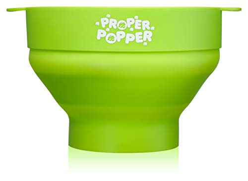 Image of The Original Proper Popper Microwave Popcorn Popper, Silicone Popcorn Maker, Collapsible Bowl BPA Free & Dishwasher Safe - (Green)