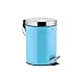 Produktbild Axentia Messina mit rostfreiem Edelstahldeckel, glänzend, Abfallbehälter für Küche und Bad, Mülleimer mit Kunststoffeinsatz und Tragegriff, geruchsdicht, Abfalleimer mit 3 Liter Fassungsvermögen, Durchmesser ca. 17 cm, Höhe 24 cm, rund, blau Kosmetik-Treteimer, Metall, 17 x 17 x 24 cm