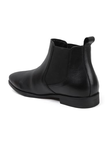 Image of Carlton London Men's Classic Slip-On Ankle Chelsea Leather's Boot with Elastic Gussets