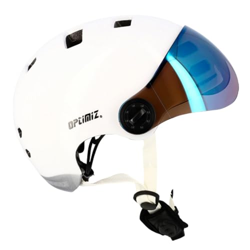 Casco urbano OPTIMIZ O390 in Mold blanco diseño premium con luces 2