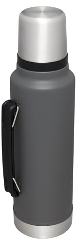 Stanley Classic Legendary Vacuum Bottle 1.5 qt | Wide Mouth with Leakproof Cup Lid | Keep Drinks Hot or Cold | Packable for Travel | Insulated Stainless Steel Thermos | BPA-Free | Charcoal