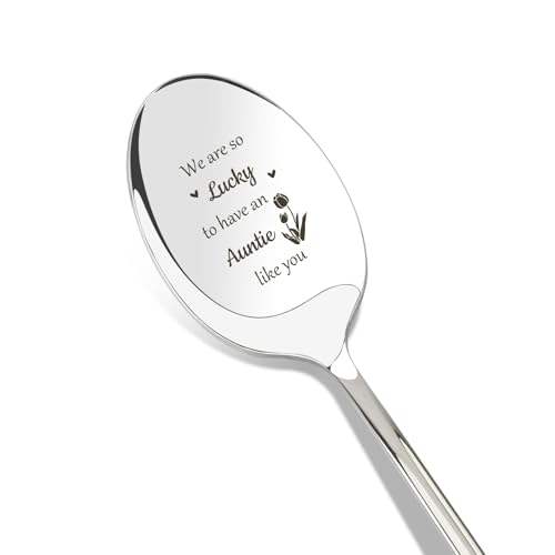 Auntie Gifts,Personalised Auntie Birthday Gifts Mother's Day Presents for Aunties from Nephew from Niece Aunt Gift Ideas Thank You Aunty Mothers Day Gift Womens Christmas Xmas Valentines Teaspoon
