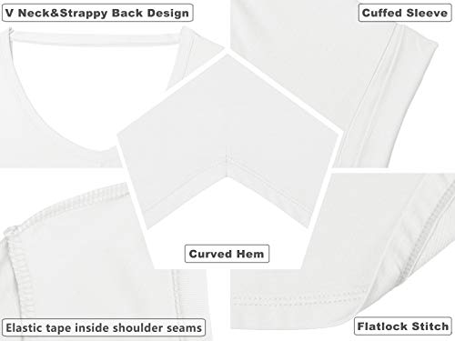 icyzone Open Back Yoga Shirts for Women - Exercise Workout Tops, Athletic Short Sleeves, Running T-Shirts Loose Fit (XL, White) by icyzone - Used condition - US$15.99