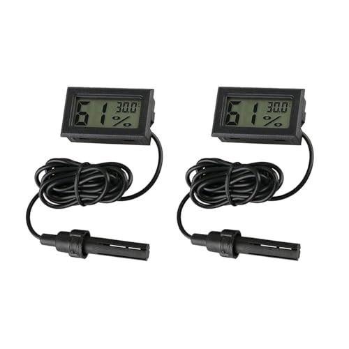 IGEAIIE Digital Thermometer Hygrometer, 2 Pack Mini Humidity Meter, Accurate Humidity and Temperature Gauge, Hydrometer for Reptiles, Terrarium, Incubator, Aquarium, Office, and Living Room