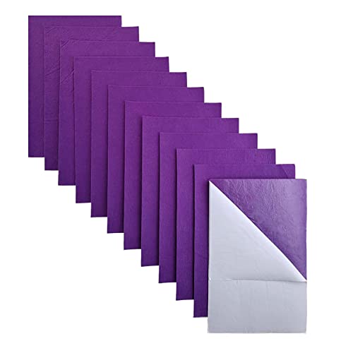 Jtnohx Tela de Fieltro Adhesivo, 20x30cm Hojas de Fieltro con Adhesivo para Manualidades 11 Piezas, Tela Adhesiva para Forro Cajón Joyero DIY(Morado)