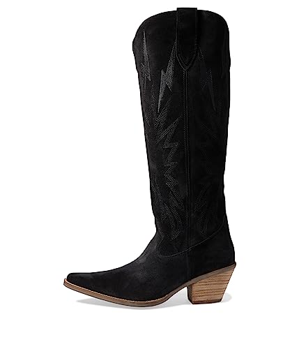 Image of Dingo Womens Thunder Road Embroidered Snip Toe Casual Boots Knee High Mid Heel 2-3 inch