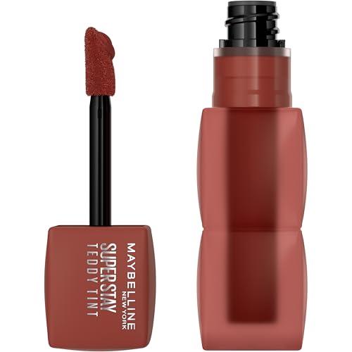 MAYBELLINE Super Stay Teddy Lip Tint, Long Lasting Matte Lipstick for Up To 12HR Wear, Coffee Date, 1 Count