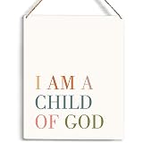 Christian Wall Art I Am A Child of God Wooden Hanging Sign Bible Verse Wall Art for Home Office Deco