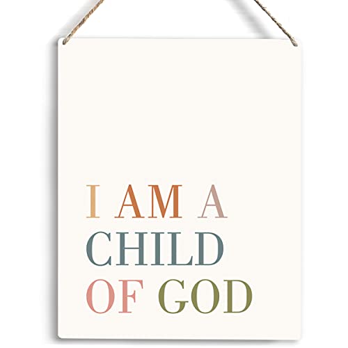 Christian Wall Art I Am A Child Of God Wooden Hanging Sign Bible Verse Wall Art For Home Office Decor Modern Christian Word Art Bedroom Wall Decor Kids Room Decorations 8 X 10 Inches #TOP4