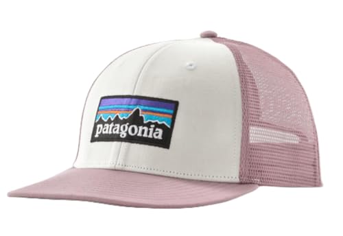 Patagonia P-6 Logo Trucker Hat - White w/Quiet Violet