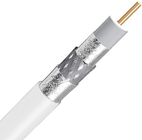 Belden 1613AP, Plenum Rated RG6 Coaxial Cable 18 AWG 75 Ohm Commercial Grade, Audio Video Broadband Internet CATV Coax, UL ETL CMP (1000ft, White)