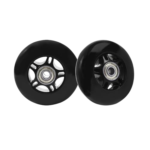 KAMIER Ripstick 68mm x 24mm Wheel Replacement for Razor 360 PowerRider RipRider FlashRider Caster Trike RipStik Ripster Ripsurf Kids Mini CasterBoard Skateboarded Scooter Wheels Parts Black (Set of 2)