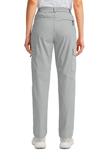 Viodia Women's Hiking Cargo Pants Quick Dry Upf50+ Waterproof Pants For Women Fishing Golf Travel Pants With Pockets Light Grey #TOP2