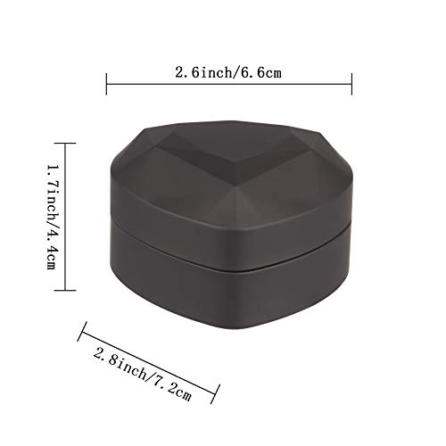 Image of Heart Shaped Ring Gift Box with LED Light, Velvet Earrings Jewelry Case with Light, Jewellry Display Box for Wedding, Engagement, Proposal, Birthday and Anniversary (Black)