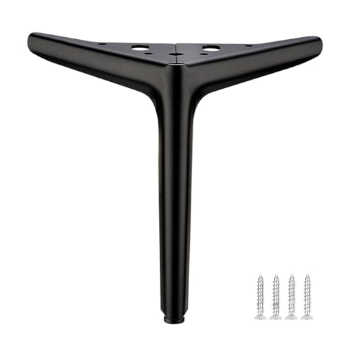 Genérico 10CM Patas De Metal Negras para Muebles-Repuesto Pata Sofá, con Niveladores Ajustables, Patas Triangulares Escritorios Y Mesas De Centro, Armarios(Negro,13cm)