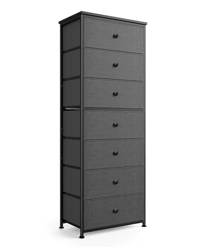 Tall Fabric Dresser for Bedroom, Vertical Storage Organizer Tower with