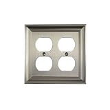 CKP Brand #31194 Double Duplex Wall Plate, Brushed Nickel