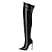 FOGEENA Black Over the Knee Boots for Women Stiletto High Heel Patent Leather Pointed Toe Zipper 4.7 Inch Thigh High Boots Fashion Sexy Dating Party Fall Winter Boots Size 7.5