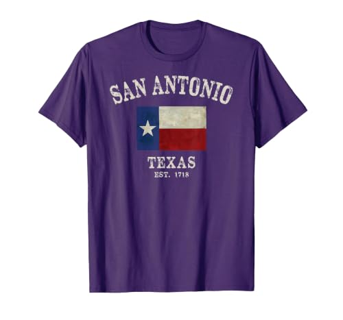 Vintage San Antonio Texas EST 1718 T-Shirt, Men, Purple, 3X-Large