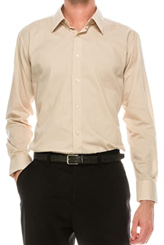 Men's Long Sleeve Slim Fit Solid Dress Shirts2