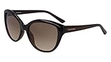 Calvin Klein Women's CK19536S Cat-Eye Sunglasses, Crystal Brown/Brown, 55 mm