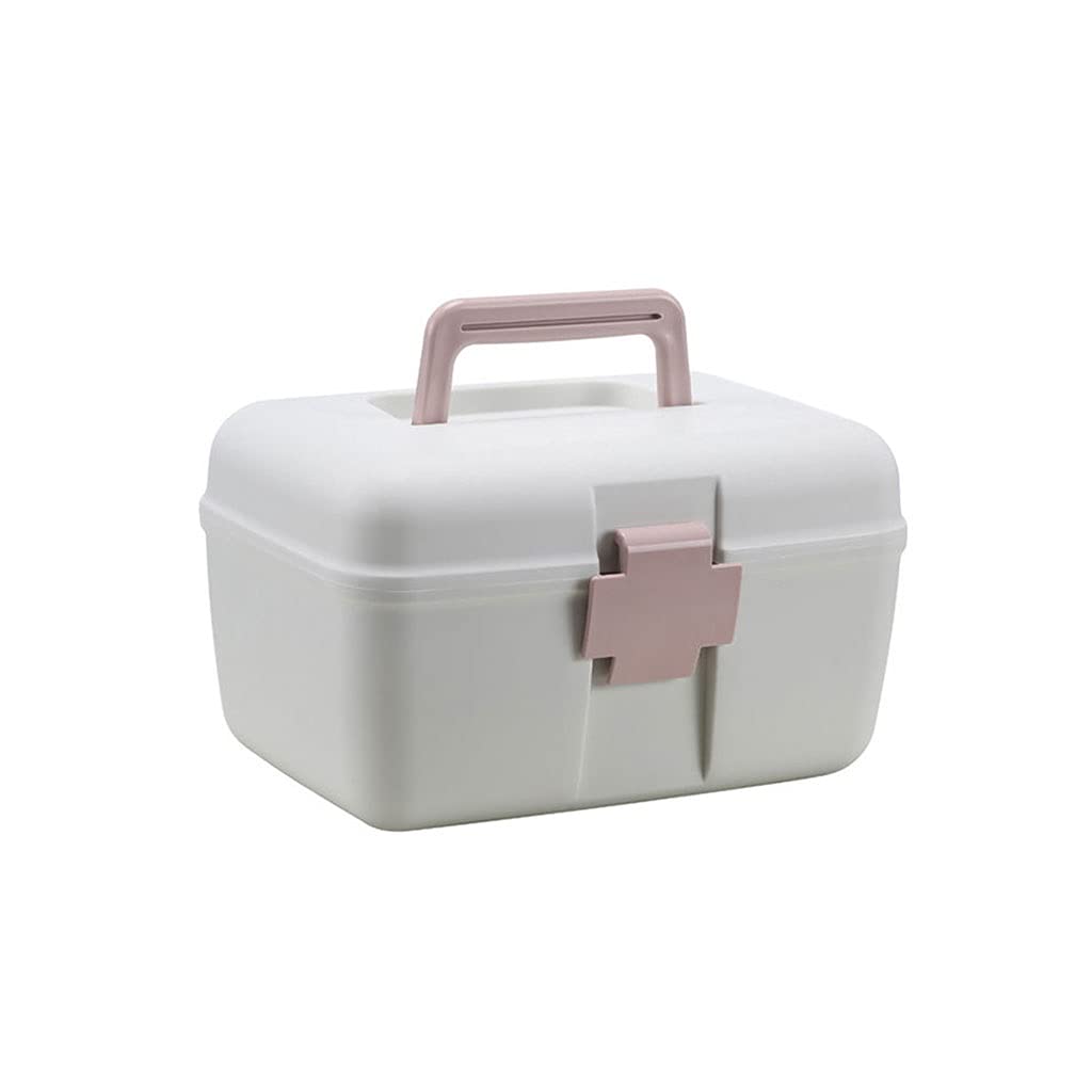 Botiquín de Primeros Auxilios pequeño plástico 9,64 Pulgadas Caja Almacenamiento medicamentos Mango portátil for el hogar médicos Botiquines,Botiquín de Primeros Auxilios(B)