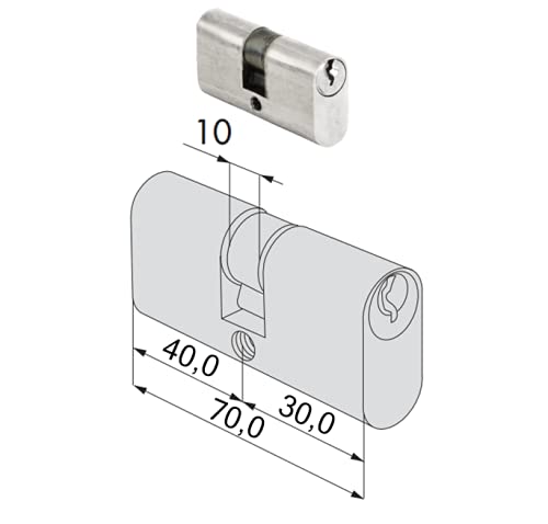 Cisa 08210.12.0.12 – Cylindre ovale 30 x 40 Nickelé